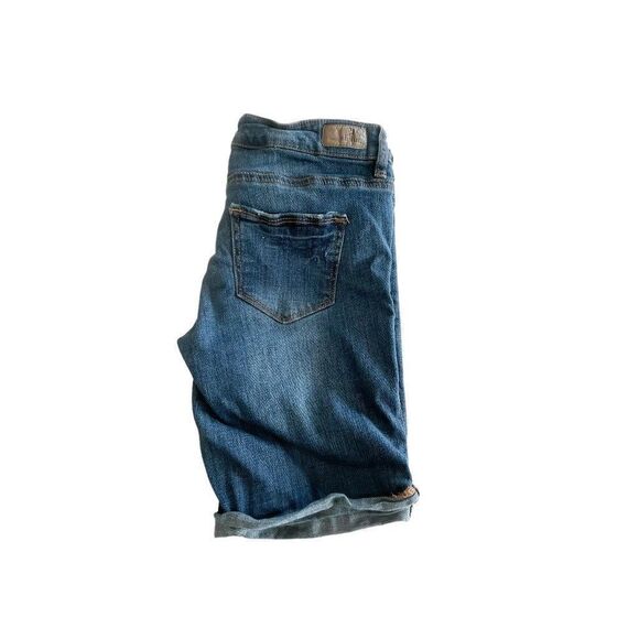 Garage grg denim Slim Shorts Blue Women's 7 Distressed Destroyed Stretchy - Picture 2 of 8